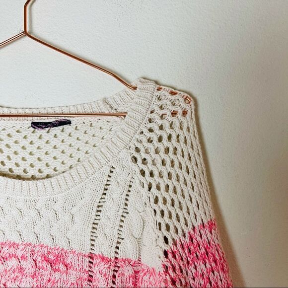 EUC ANGL Cream Boho Gradient Sweater Small - Picture 4 of 5